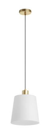 Lampa wisząca DEKO mosiądz mat E27 szklany klosz