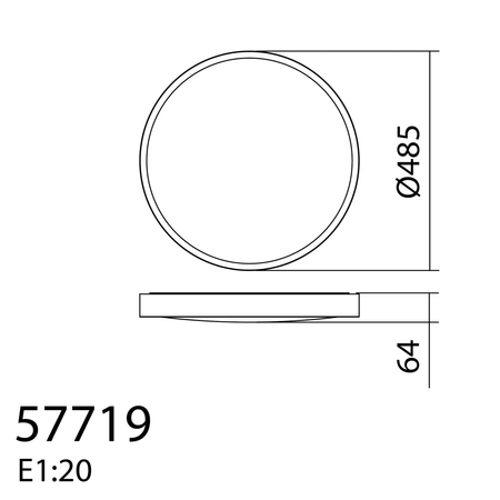 Lampa sufitowa ASLI APP naturalny LED 80W 48cm CCT 3000-6500K APP TUYA