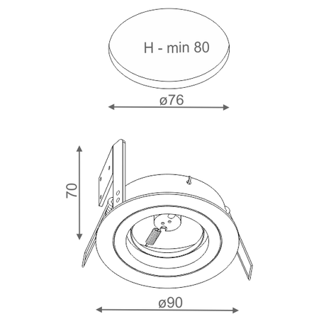 Lampa wpuszczana AQForm Sirca Recessed Czarny Struktura
