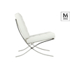 MODESTO fotel BARCELON biały - ekoskóra, stal polerowana