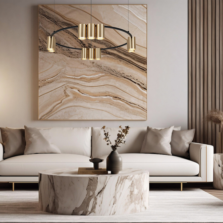 Milagro Lampa wisząca (koło) GENESIS BLACK GOLD 10xGU10 ML0375 CZARNY / ZŁOTY