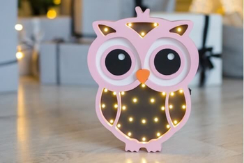 Nocna lampka dla dzieci HappyMoon "OWL" Pink