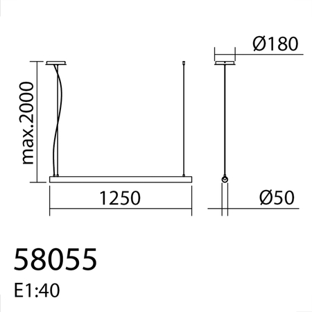 Lampa wisząca OSLO nikiel mat LED 32W 3000K szkło transparentne, ściemnialna