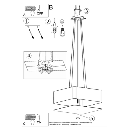 Sollux Lighting Żyrandol LOKKO 45 czarny SL.0774