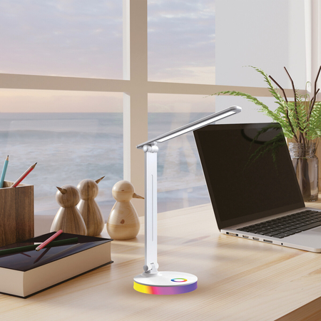 Milagro Lampka biurkowa Bruno White 5W LED RGB ML1629 BIAŁY