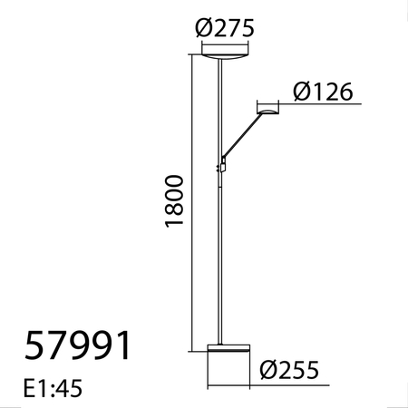 Lampa podłogowa DAPHNE mosiądz antyczny LED 33W+8W CCT 2700-4000K