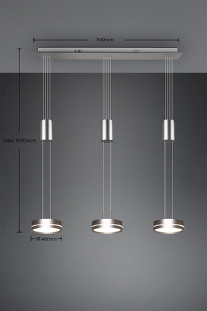 Lampa wisząca Trio 326510307 srebrny