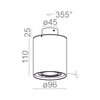 Lampa natynkowa AQForm Tuba Distance 50 x 1 LED 230V Surface Biały Struktura