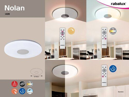 Lampa sufitowa Rabalux Nolan 1428 biały