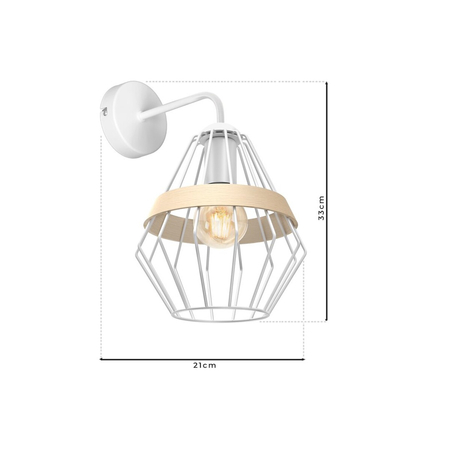 Milagro Kinkiet Cliff 1xE27 Biały MLP5517 BIAŁY