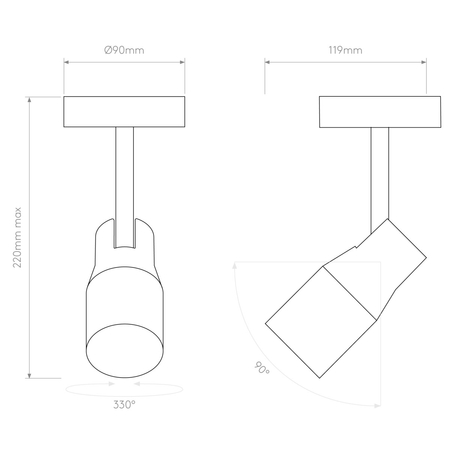 Spot Astro Apollo Single 1422001 Biały z Teksturą