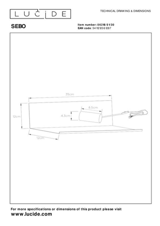 Kinkiet Lucide SEBO czarny 6218/01/30