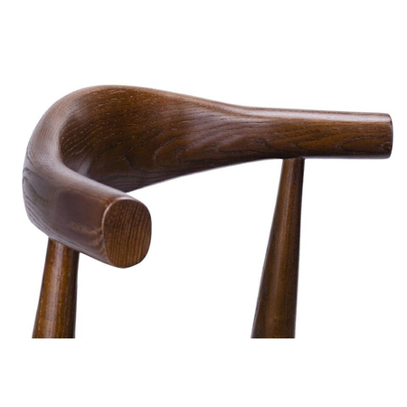 Krzesło ELBOW ciemnobrązowe - drewno jesion, ekoskóra czarna