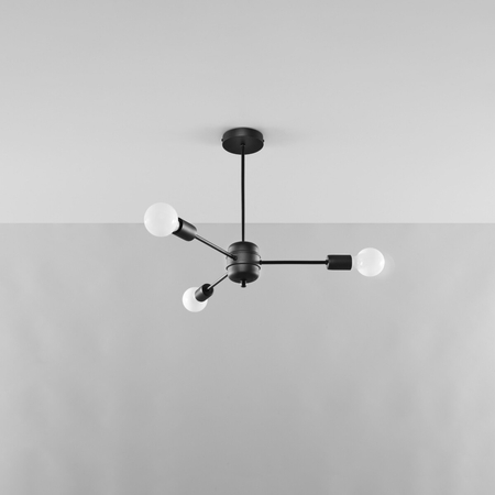 Sollux Lighting Żyrandol LANGO 3 czarny SL.1021