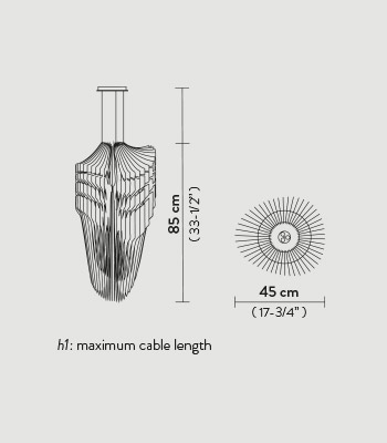 Lampa wisząca Slamp AVIA S - BLACK FADE S AVISS00BKF01T00000EU czarny