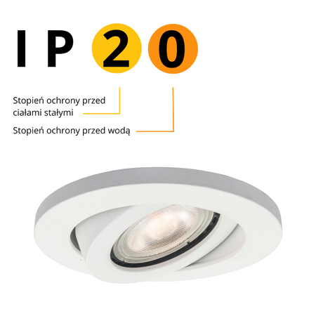 Oczko podtynkowe Lagos okrągłe ruchome 1xGU10 biała LP-440/1RS WH movable