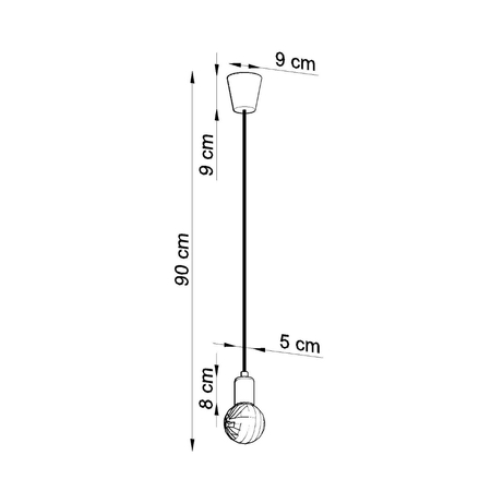 Sollux Lighting Lampa wisząca DIEGO 1 czarna SL.0572