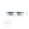 Eko-Light Oczko sufitowe szklane KWADRATOWE 2xGU10 Kolor: SREBNY EKOS919 SREBRNY