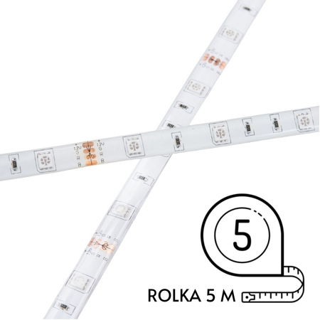 Taśma LED Greenie RGB 1m diody 5050 7.2W/mb, wodoodporna IP65, RGB Rolka 5m [3 lata gwarancji]