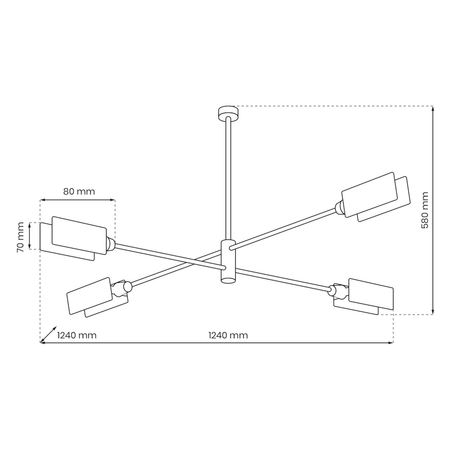 Milagro Lampa sufitowa ASTRA 4xE27 MLP8679 CZARNY