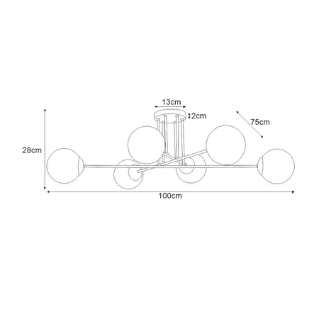 Lampa sufitowa SAVOY Kaja K-4925 biały/czarny