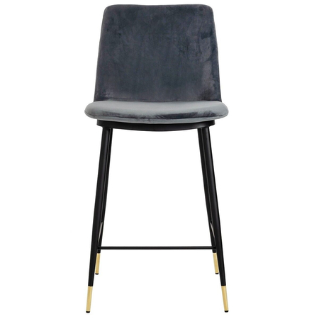 Krzesło barowe DIEGO 65 ciemny szary - welur, podstawa czarno złota