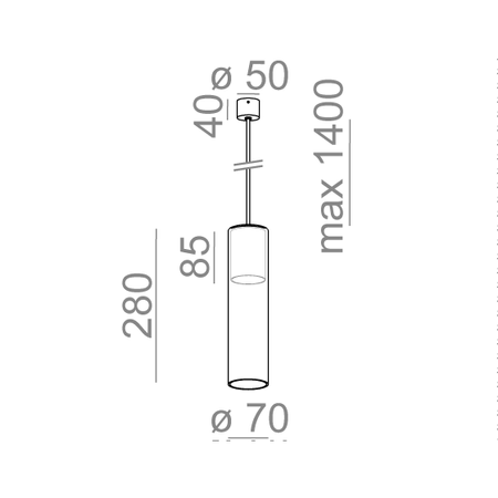 Lampa wisząca AQForm 50473-0000-U8-PH-13 MODERN GLASS Tube Biały struktura