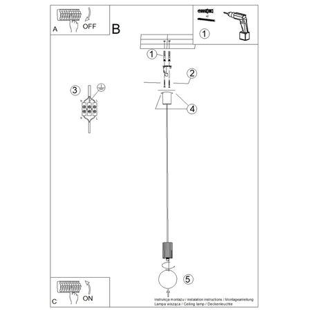 Sollux Lighting Lampa wisząca HALO 1 ochra czerwona SL.1729