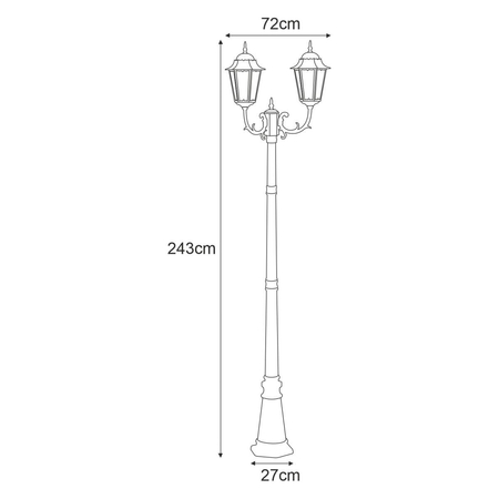 Lampa zewnętrzna LOZANA Kaja K-7006A2/2 CZARNY