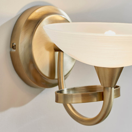 Kinkiet Endon Lighting Cagney CAGNEY-1WBAB mosiądz