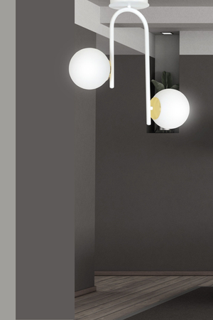 Lampa sufitowa RAGNAR 2 WHITE GOLD Emibig 1033/2 biały/złoty