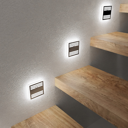 Eko-Light Oprawa schodowa PEPERS Barwa Neutralna 4000K 12V z czujnikiem ruchu EKS1473 BIAŁY / SREBRNY