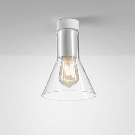 Lampa natynkowa AQForm Modern Glass Flared E27 TP Surface Biały Struktura