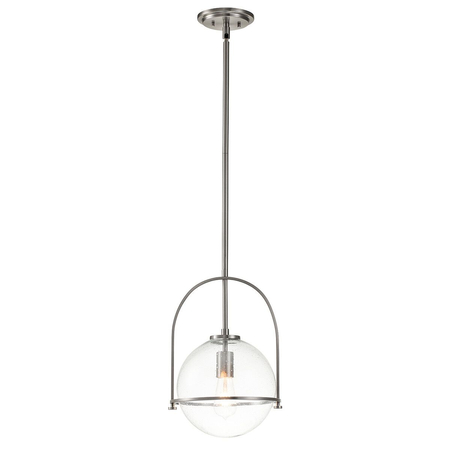 Średnia lampa wisząca Somerset - 1 źródło światła - Szczotkowany nikiel Quintiesse QN-SOMERSET-P-C-BN