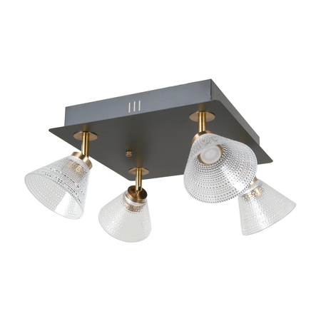 Lampa sufitowa Italux Orella WL-34393-4S-BK-HBR Czarny mat, złoty