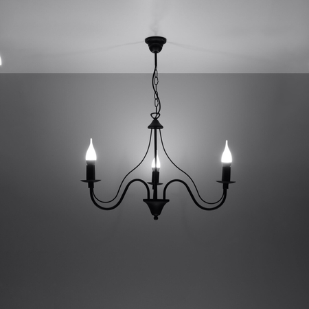 Sollux Lighting Żyrandol MINERWA 3 czarny SL.0217