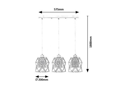 Lampa wisząca Rabalux Emrys 72113 czarny matowy