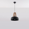 Sollux Lighting Lampa wisząca CASCO czarna/naturalne drewno SL.0390
