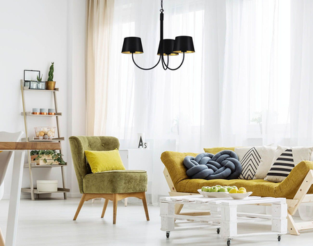 Żyrandol SASTO Kaja K-4335 czarny/złoty