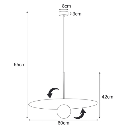 Lampa wisząca Kaja SANTE K-5373 czarny, biały