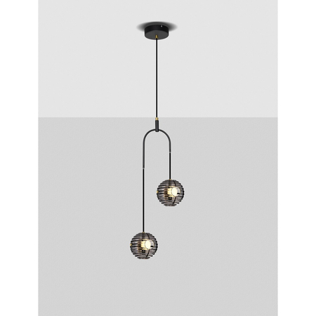 Lampa wisząca Luces Exclusivas LE44233 czarny, złoty i odcienie złota