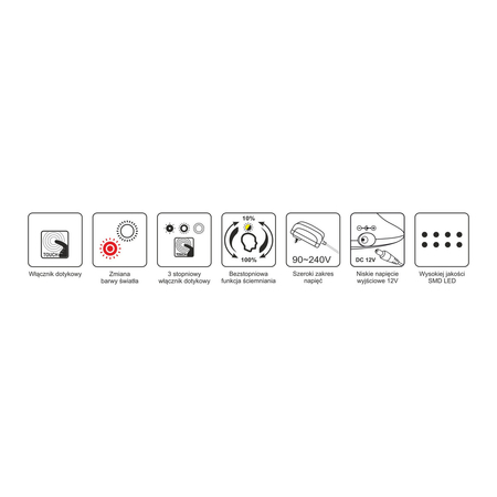 Lampa biurkowa Kaja ARES K-BL1321 GRAFIT grafitowy