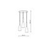 Lampa wisząca Solin wisząca 3xE27 czarna LP-181/3P BK