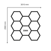 Lampa LED Hexagon Blaupunkt 336W geometryczny panel sufitowy led 4000K CRI90 w kształcie plastra miodu