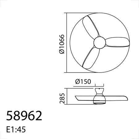 Wentylator CRETA XL biały Ø1066 DC 32W 3A LED 24W CCT zmienna barwa , pilot