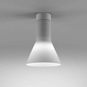 Lampa natynkowa AQForm Modern Glass Flared E27 WP Surface Biały Struktura