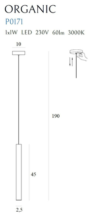 Lampa wisząca Maxlight P0171 miedziany