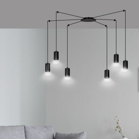 Lampa wisząca TRAKER 6 BL/BLACK Emibig 524/6 czarny