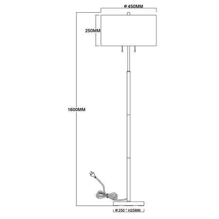 Light Prestige Lampa podłogowa Fogo czarna 2xE27 LP-0304/2F BK