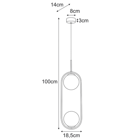 Lampa wisząca Kaja RITUS K-5392 złoty, biały